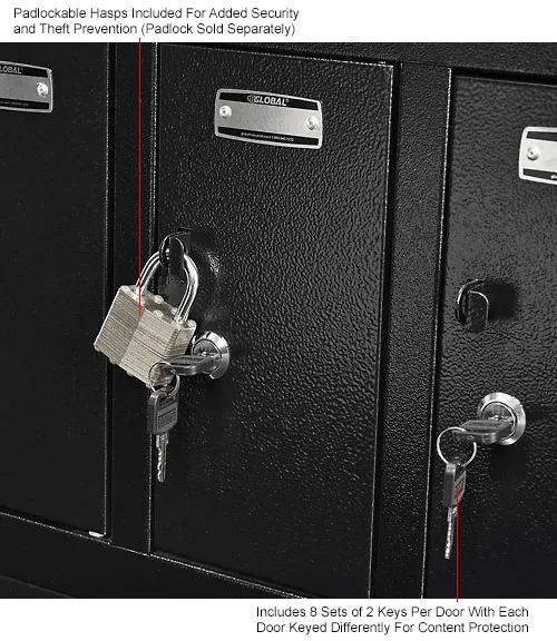 Global Industrial™ 2-Tier 8 Door Locker w/ Key Lock, 28-1/2