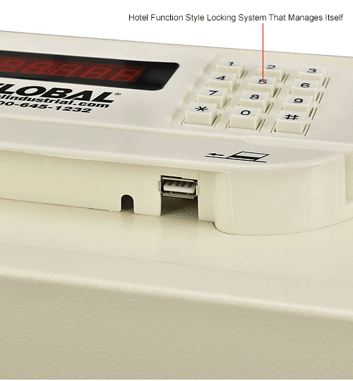 Global Hotel Safe Electronic Lock w/Card Slot 15 W x 10 D x 7 H
																			