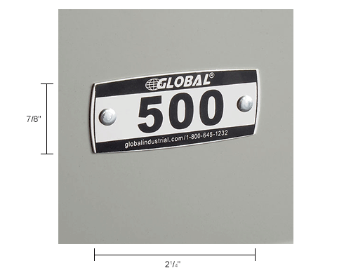 Global Industrial™ Locker Number Plate Kit, Numbered 500-699, 200/Pack