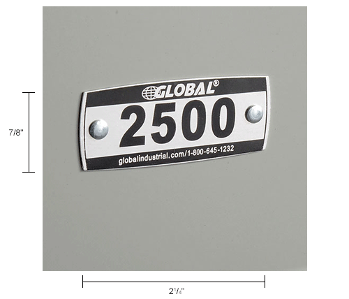 Global Locker Number Plate Kit - Pkg of 200 Numbered  2500-2699
