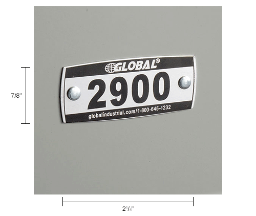 Global Locker Number Plate Kit - Pkg of 200 Numbered  2900-3099