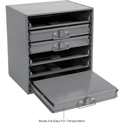 Durham Steel Compartment Box Rack 151/4 x 113/4 x 163/8 with 6 of 24