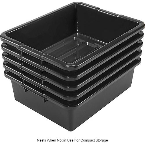 Global Industrial™ NSF Plastic Bus Tub, 211/2"L x 173/4"W x 7"H