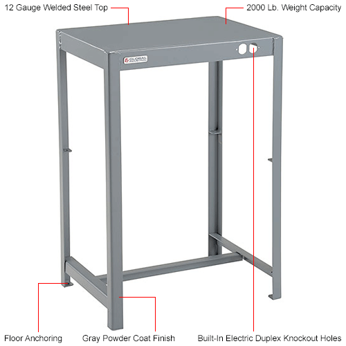 Global Industrial™ Deluxe Machine Table, 12 Gauge Welded Top, 24