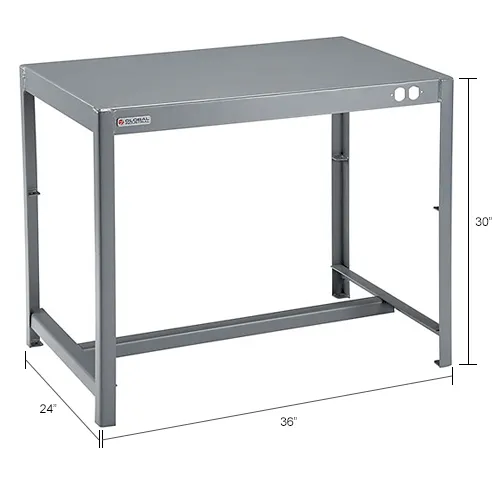 Global Industrial™ Deluxe Machine Table, 12 Gauge Welded Top, 36