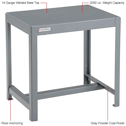 Welded shop steel table