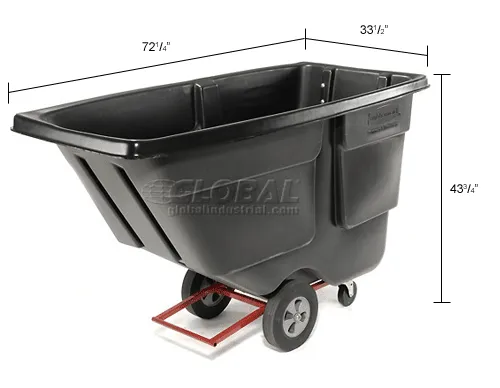 Rubbermaid Commercial Products 1 cu. yd. Utility Duty Tilt Truck RCP1314BLA  - The Home Depot