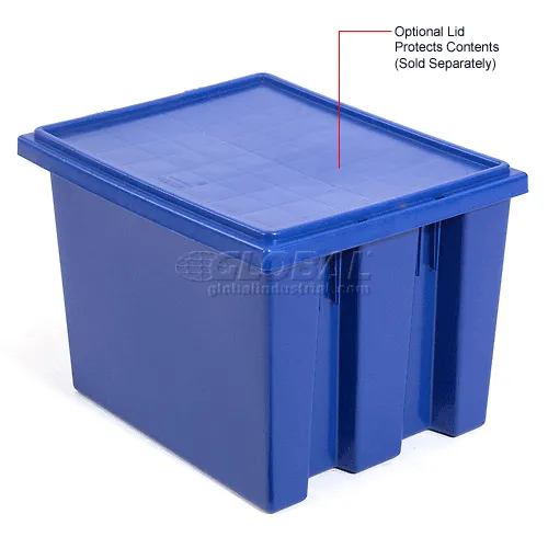 Global Industrial™ Plastic Stack & Nest Storage Container, No Lid