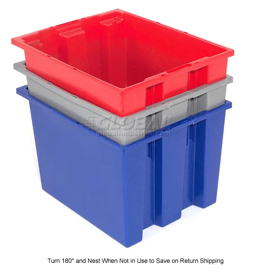 Global Industrial™ Plastic Stack & Nest Storage Container, No Lid