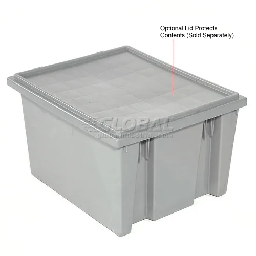 Global Industrial™ Plastic Stack & Nest Storage Container, No Lid