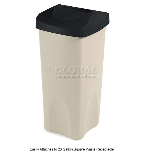 Lid for 23 Gallon Square Rubbermaid Waste Receptacle Black