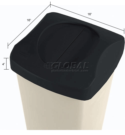 Lid for 23 Gallon Square Rubbermaid Waste Receptacle Black