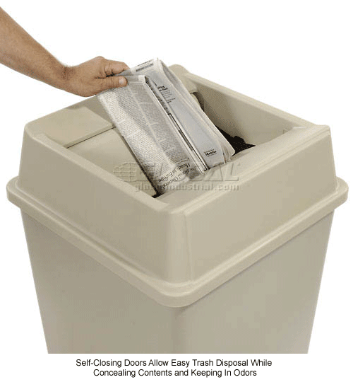 Lid For 35 & 50 Gallon Square Rubbermaid Waste Receptacles Beige