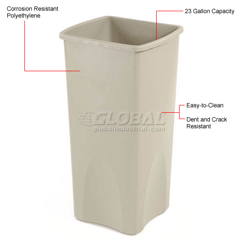 Square Rubbermaid Waste Receptacle
