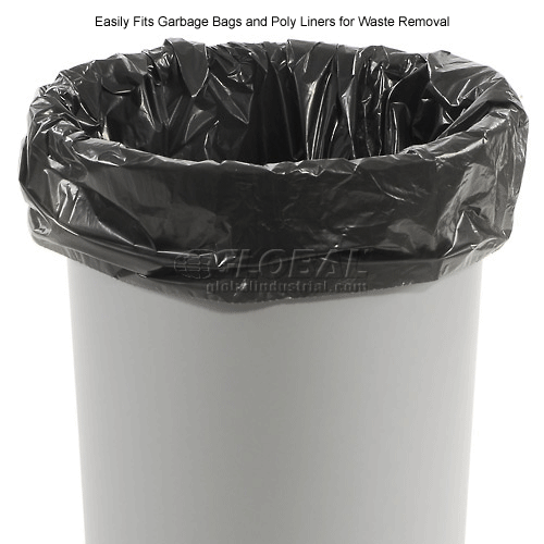 11 Gallon Round Rubbermaid Waste Receptacle Gray