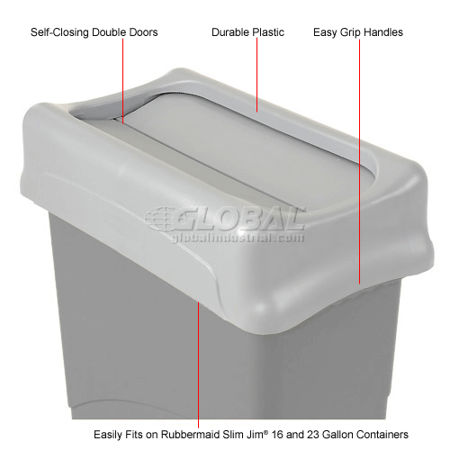 Lid For 1623 Gallon Rectangular Rubbermaid Waste Receptacles Gray