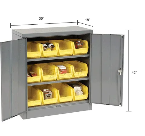 Global Industrial™ Locking Storage Cabinet, 12 Yellow Bins, 1 Size