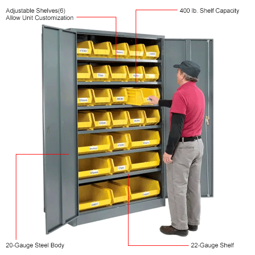 Global Industrial™ Locking Storage 48x24x78 29 YL Stacking