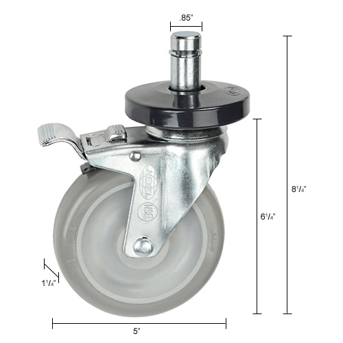 Stem Casters, Stainless Steel Set of 4