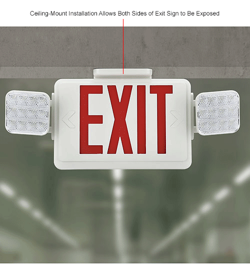 ceiling exit signs