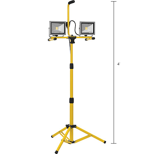 Portable LED Floodlights w/Tripod, 20Wx2, 1600 lumens each, IP65 
																			