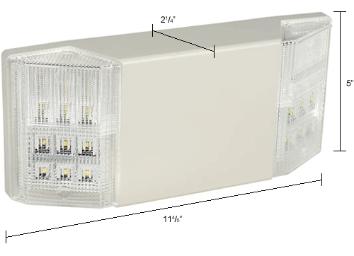 2 Head LED Emergency Unit w/ Fixed Optics
																			