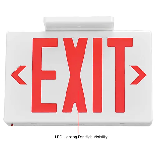 Global Industrial™ LED Exit Sign, Red Letters, Universal Mount