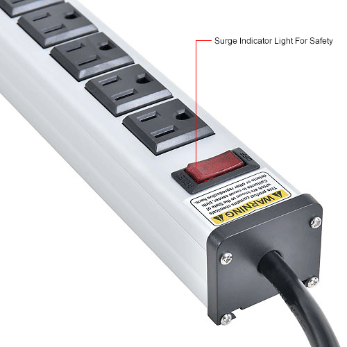 Global Industrial™ Power Strip, 6 Outlets, 15A, 6' Cord 500881