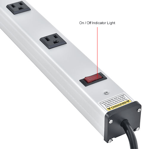 Global&#8482; 48-in. 10 outlet Aluminum Power Strip with 6-ft Cord ETL/cETL