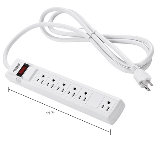 Global™ 12-in. 5+1 Outlet Strip & Surge Protector
																			