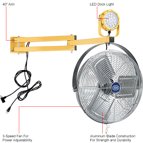 Global Industrial™ LED Dock Light 20W, 1800 Lumens, 5000K, w/40” Arm