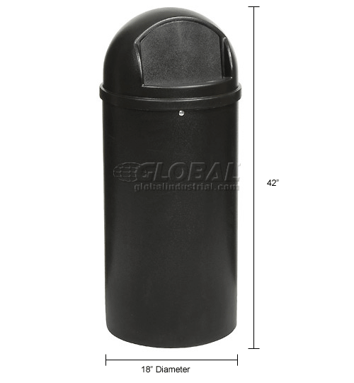 25 Gallon Rubbermaid Marshal Waste Receptacles Black