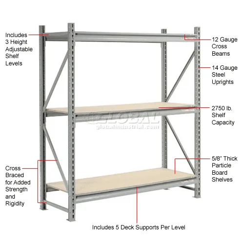 Global Industrial Extra Level For 96" Wide Span Rack - 24" Deep, 800 Lb Capacity, Gray (Decking Not Included)