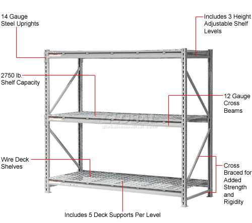 Global Industrial™ Extra Heavy Duty Storage Rack, Wire Deck, 72