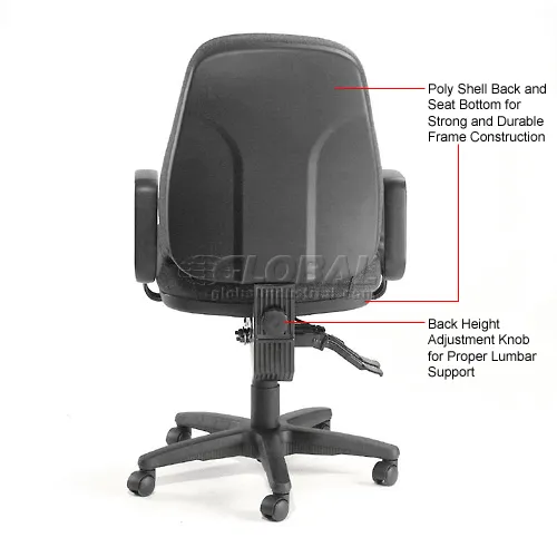 Interion Task Chair With Mid Back Fixed Arms Fabric Gray