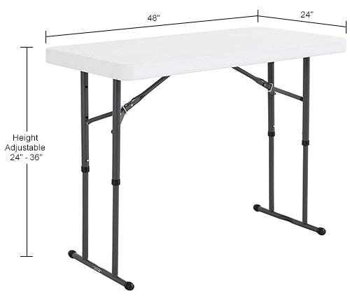 height folding table