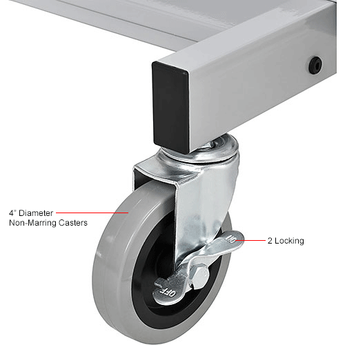 Global Industrial™ Mobile Computer Workstation with Printer Shelf and