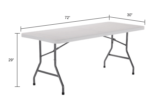 Interion Plastic Folding Table 30 X, White Folding Table Dimensions