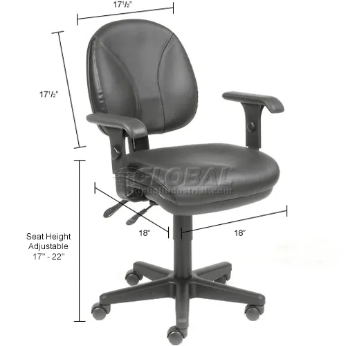 Interion Task Chair With Arms With Mid Back Adjustable Arms