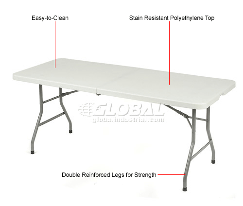 Compact Fold in Half 72"x29" Table