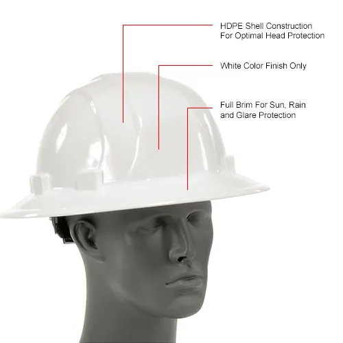 ERB® Omega II® Full Brim Hard Hat, 6-Point Mega Ratchet