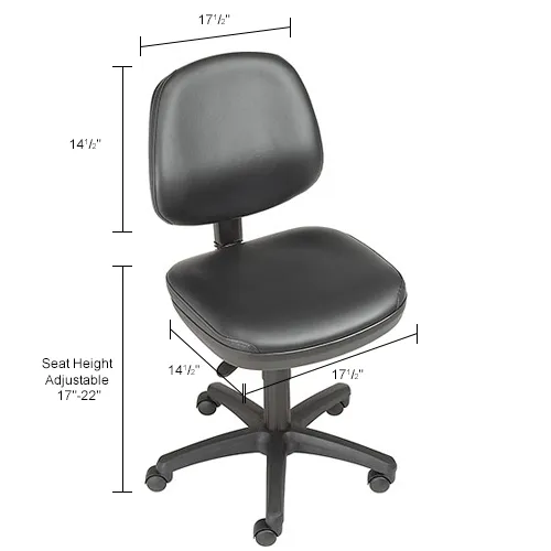 Interion® Antimicrobial Office Chair With Mid Back, Vinyl, Black