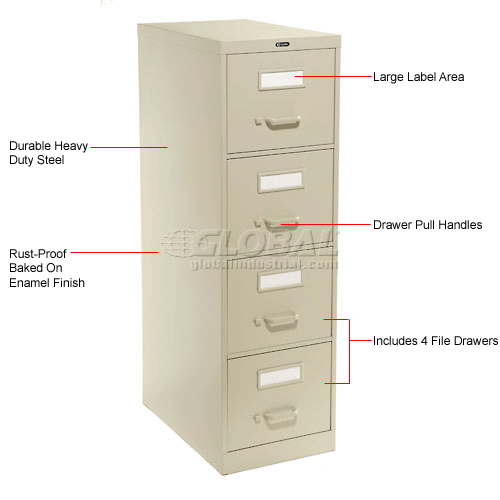 File Cabinets Vertical Global 8482 Legal Size 4 Cabinet File Sizelegal Size Licationfiling Collection2600 Series Vertical Files