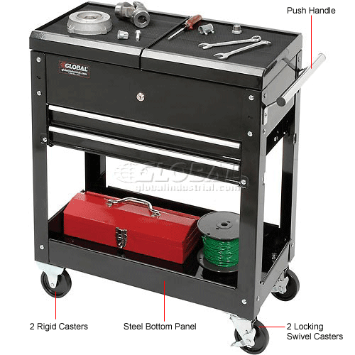 Global Industrial™ 27" 2Drawer Tool Cart With Sliding Top 534155