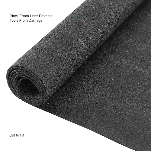 Global Industrial™ Custom Cut Drawer Liner Roll, Black Foam