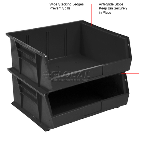 Global Industrial™ Plastic Stack & Hang Bin, 11"W x 10-7/8"D x 5"H ...