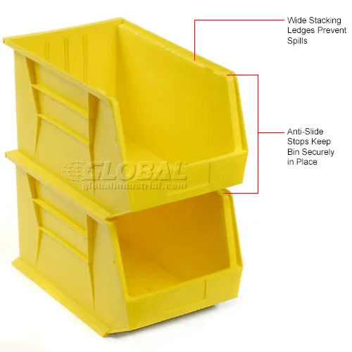 Extra Large Yellow Parts Bin - Corrosion Resistant Stackable Bin