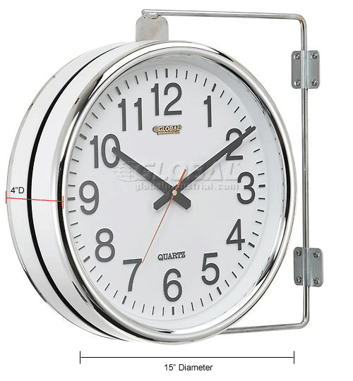 Global Industrial™ Wall Clock Double Sided Battery Operated | 571285 ...