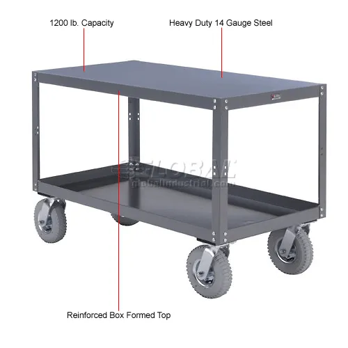 Global Industrial Mobile Steel Work Table, 36 x 24 x 30, 1 Shelf