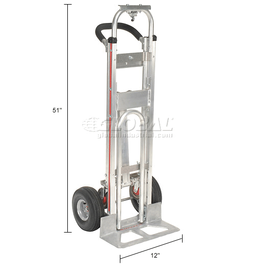 Magliner® TPAUA4 Aluminum 3in1 Hand Truck with 10" Full Pneumatic Wheels